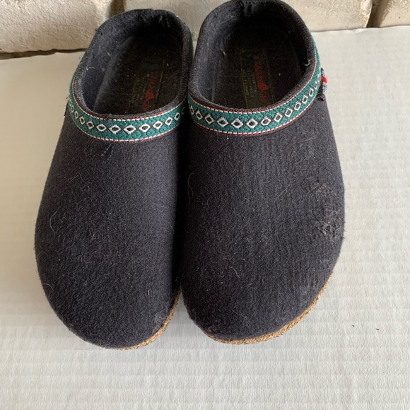 wool clogs with cork soles